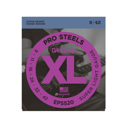 D'Addario EPS520 ProSteels Super Light 09-42