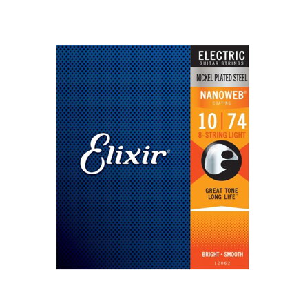 Elixir 12062 Nanoweb Light 10/74 8-string