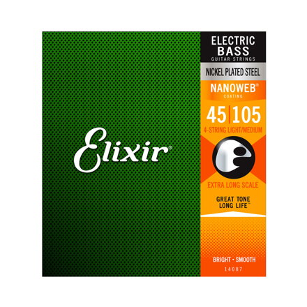 Elixir 14087 Bass NanoWeb Medium/Extra Long Scale