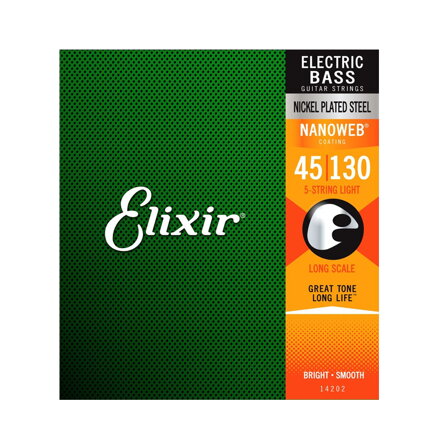 Elixir 14202 Bass Nickel Plated Steel NanoWeb Light